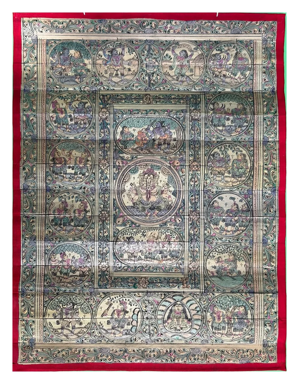 Ganesha and the Story Circle - Talapatra-style artwork